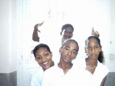 3 ladies and boy